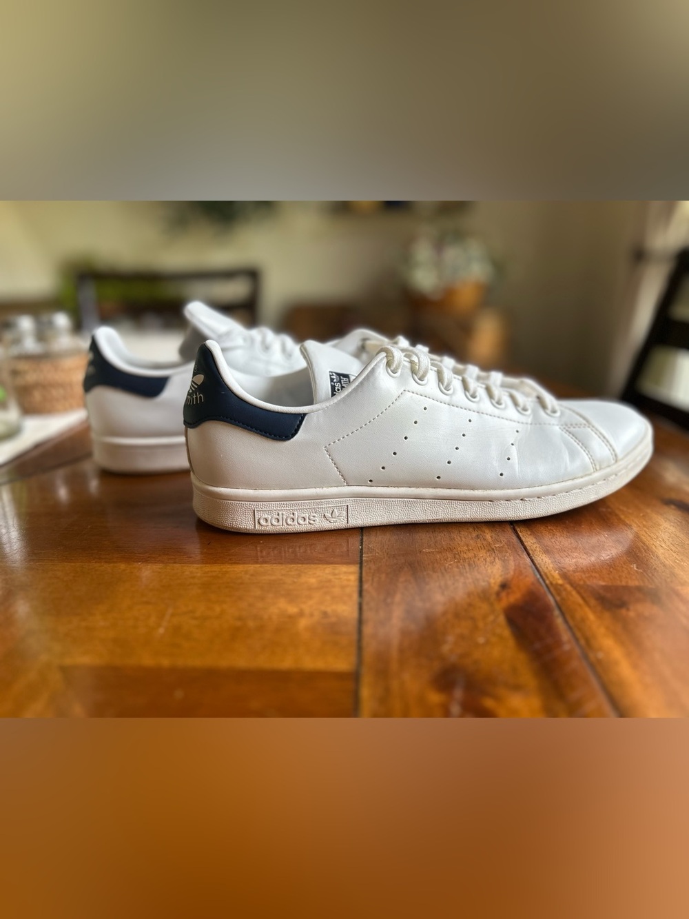 Adidas Stan Smith Primegreen White Navy Sneakers Men’s 10.5 FX5501 - Picture 2 of 11